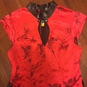 Lip Service red geisha top w/ lock